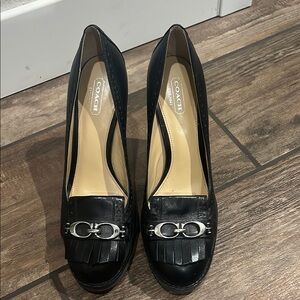 Coach Black Heels with Classic Design